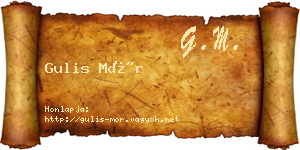 Gulis Mór névjegykártya